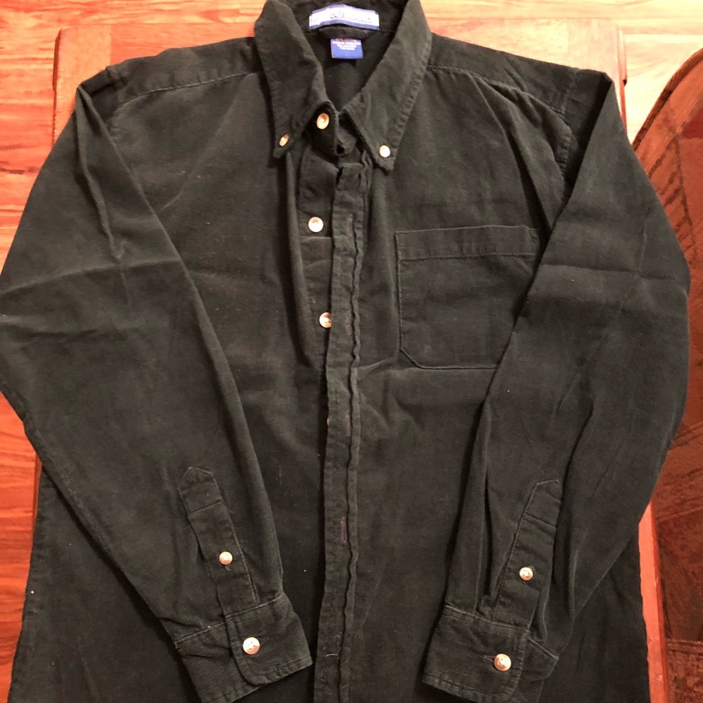 Hunter green boys button up shirt